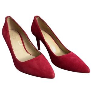 Michael Kors Bold Red/ Berry Red Dorothy Flex Suede Pumps Heels